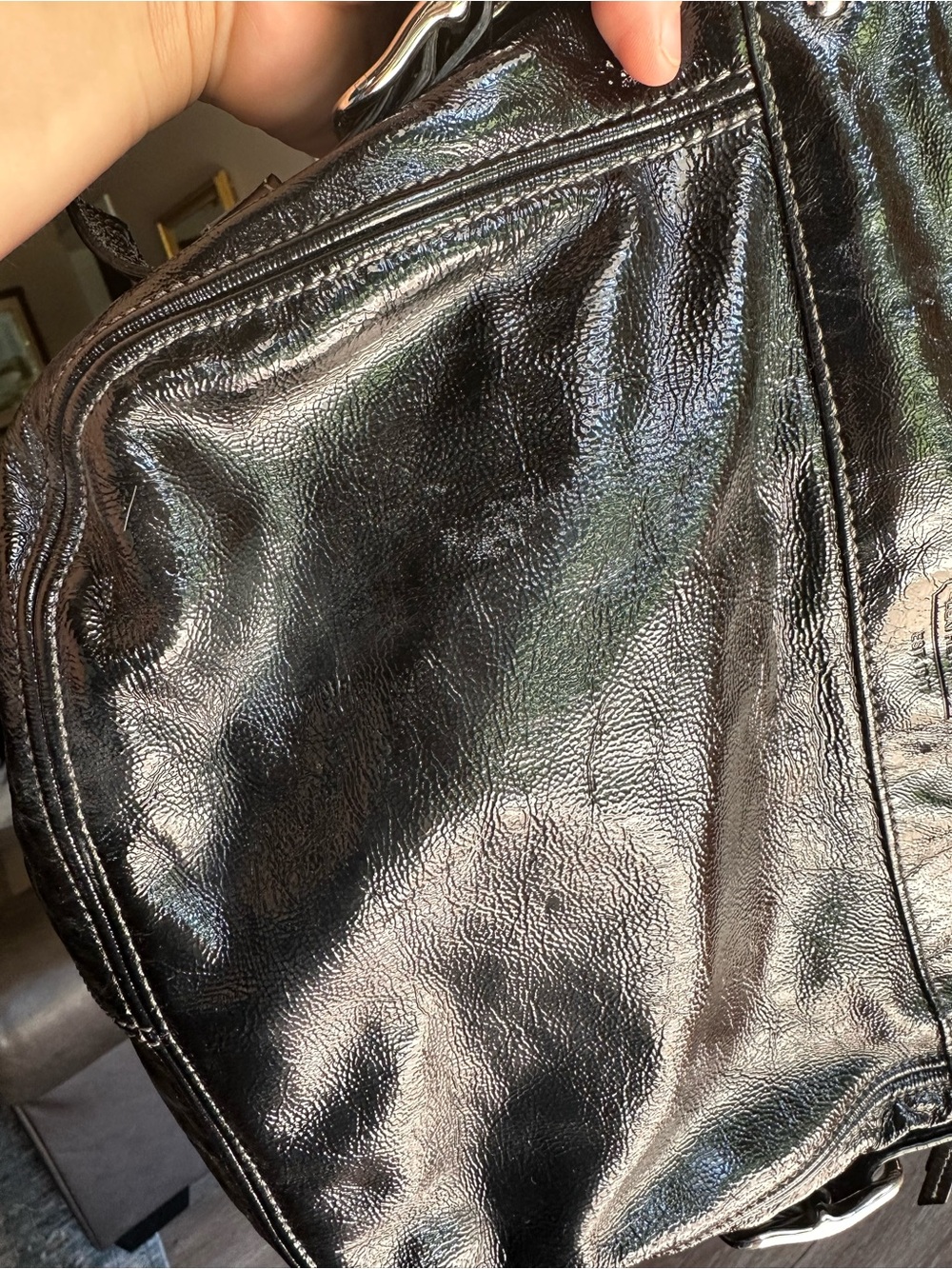 Coach black patent leather shoulder bag - Picture 4 of 6